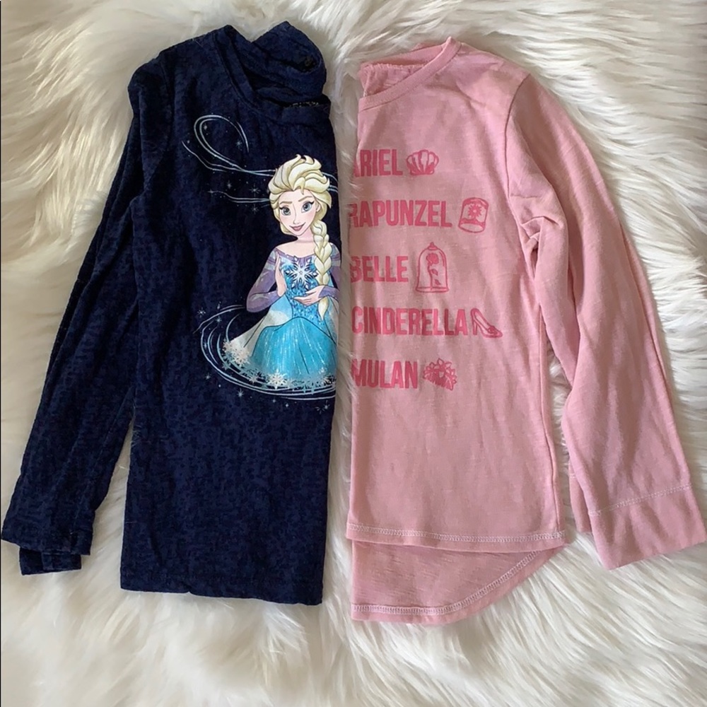 Two Disney Princess/Disney Frozen Tops